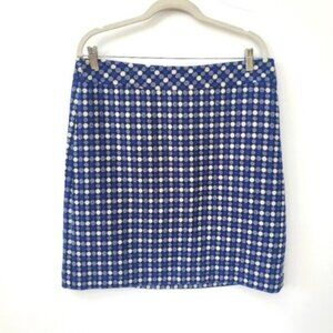 Talbots Mini Skirt Wool Blend Polka Dot Prep Size 12